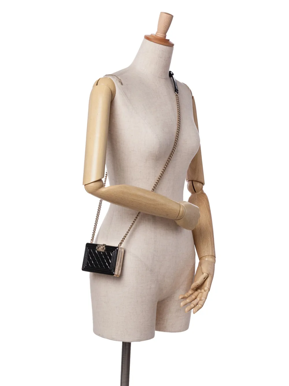 CHANEL Pre-Owned 2021-2025 Quilted Patent Boy Box Minaudiere on Chain crossbody bag | Pre-Owned | Image 2