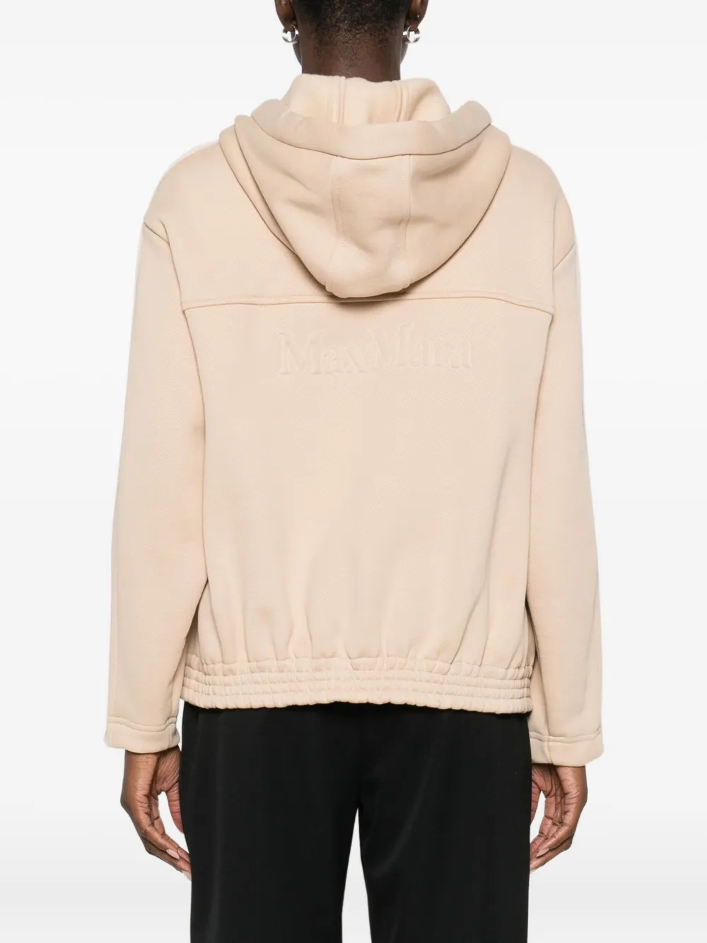 Max Mara Stripe-detail Zip-up Hoodie In Pink