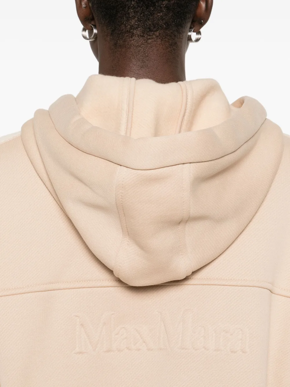 Max Mara Stripe-detail Zip-up Hoodie In Pink