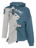 Martine Rose asymmetrical tie-detail cotton hoodie - Grey