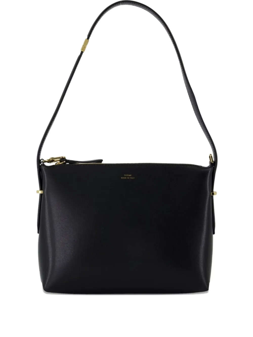 TOTEME top-handle calfskin shoulder bag - Nero