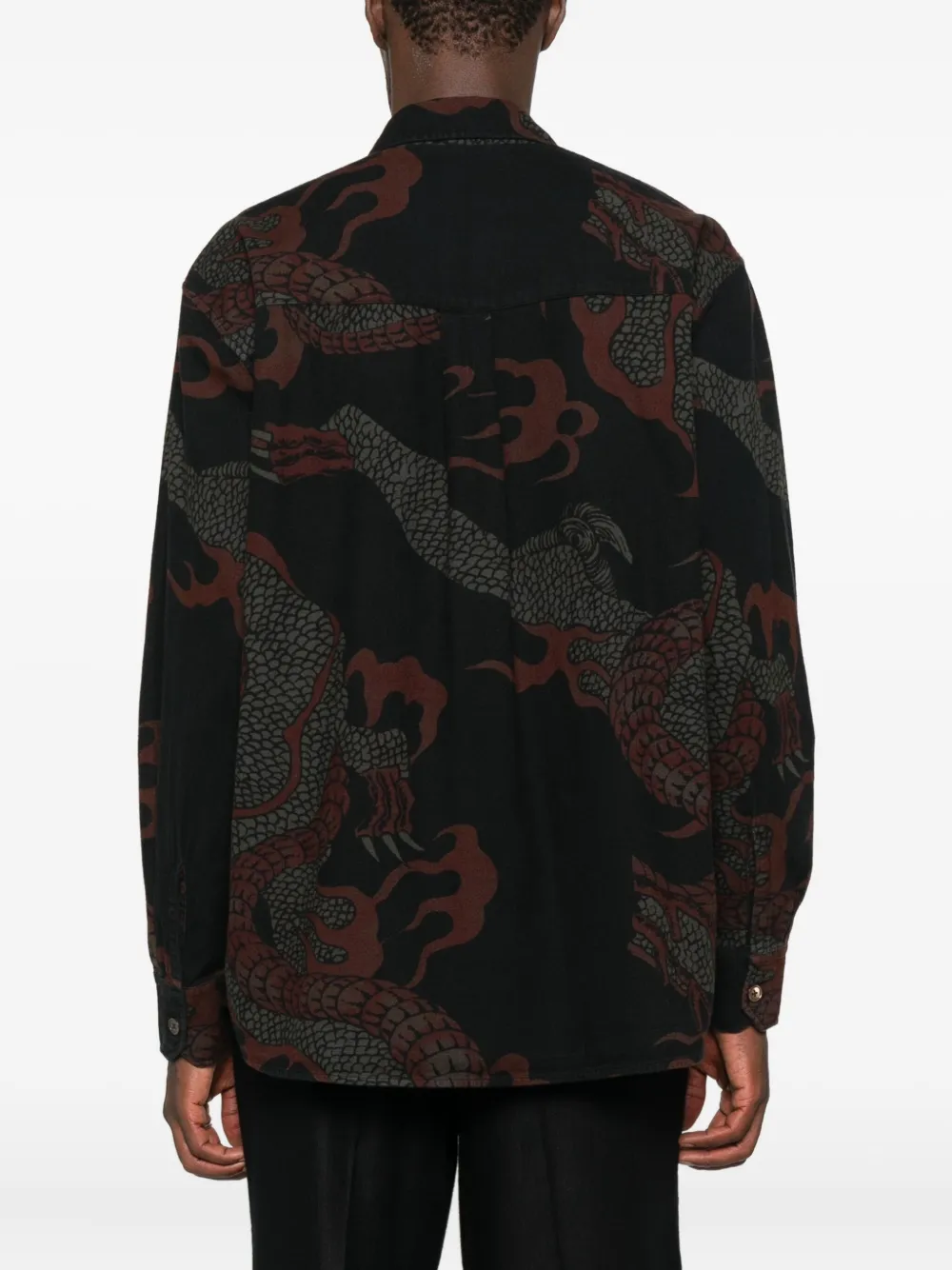 Our Legacy Dragon-print Shirt In Brown