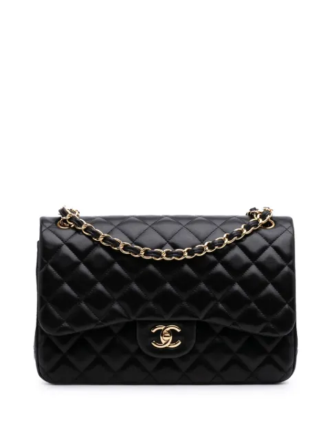 CHANEL Pre-Owned 2010-2011 점보 클래식 램스킨 더블 플랩 숄더 백