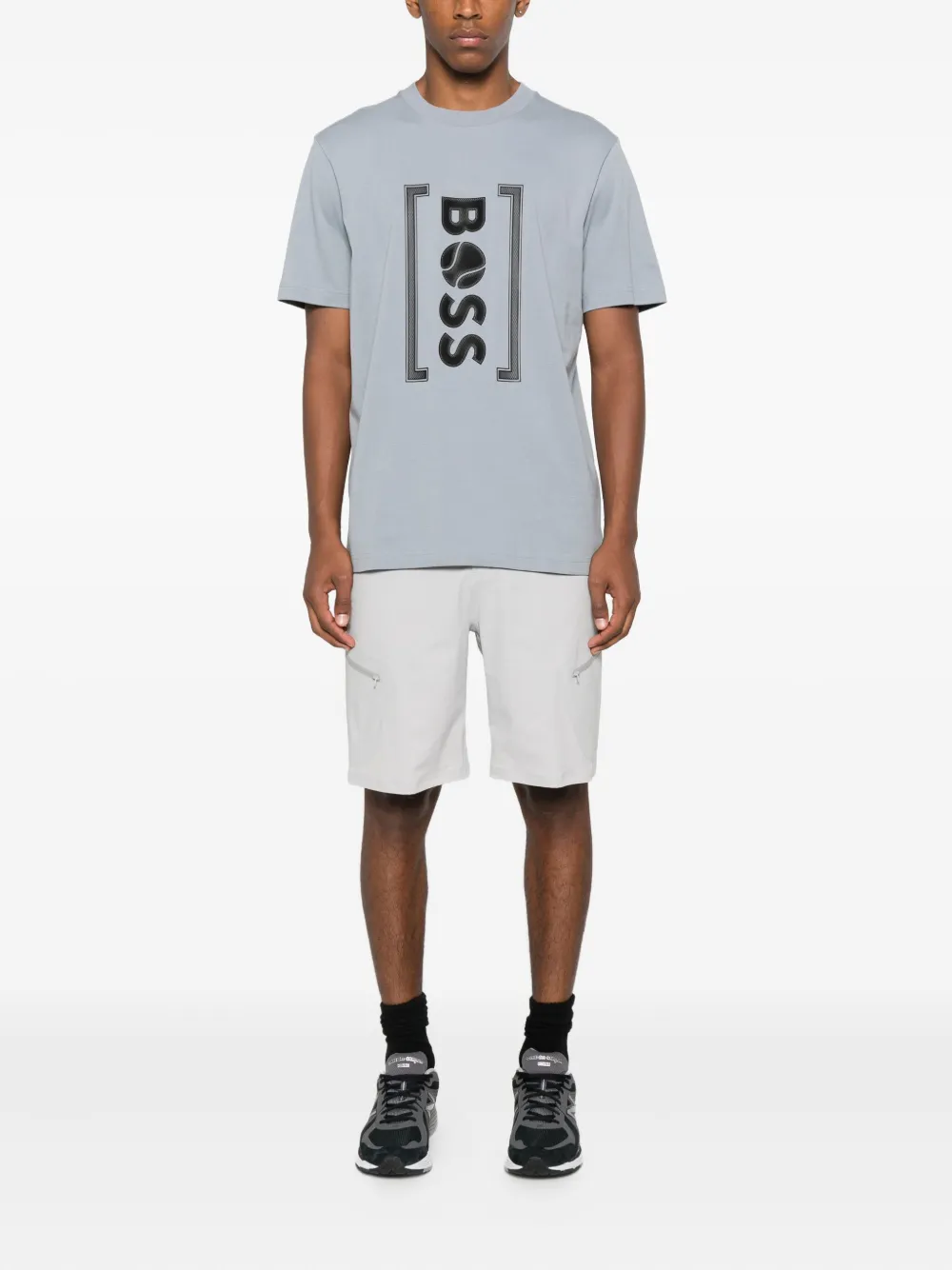 BOSS logo-print T-shirt - グレー BOSS logo-print T-shirt - グレー