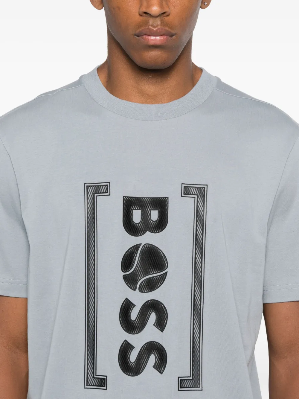 BOSS logo-print T-shirt Grijs