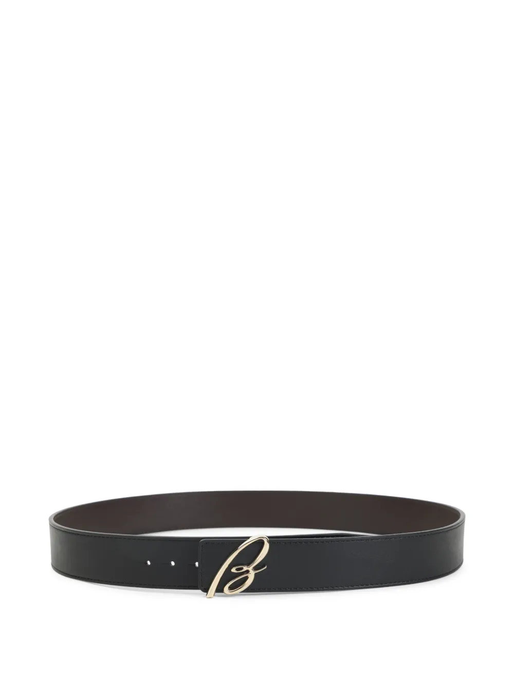 Brioni Leren riem met logoplakkaat Zwart