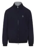 Brunello Cucinelli embroidered-logo reversible jacket - Blue
