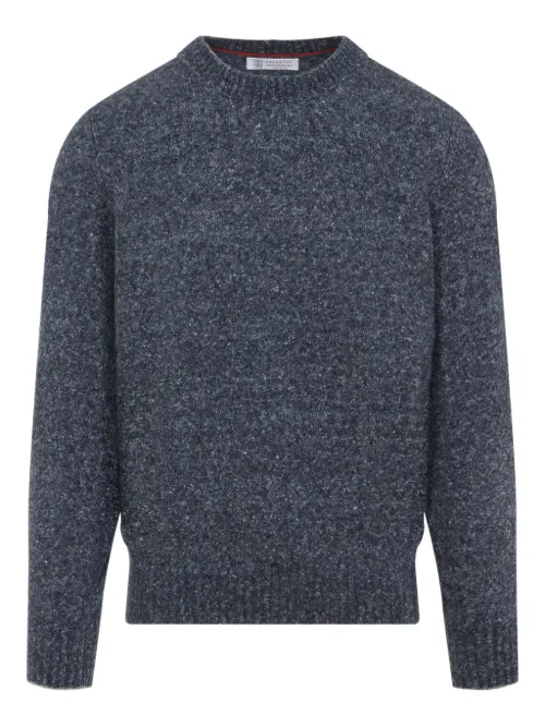 Pull moucheté à col rond - Brunello Cucinelli - Modalova