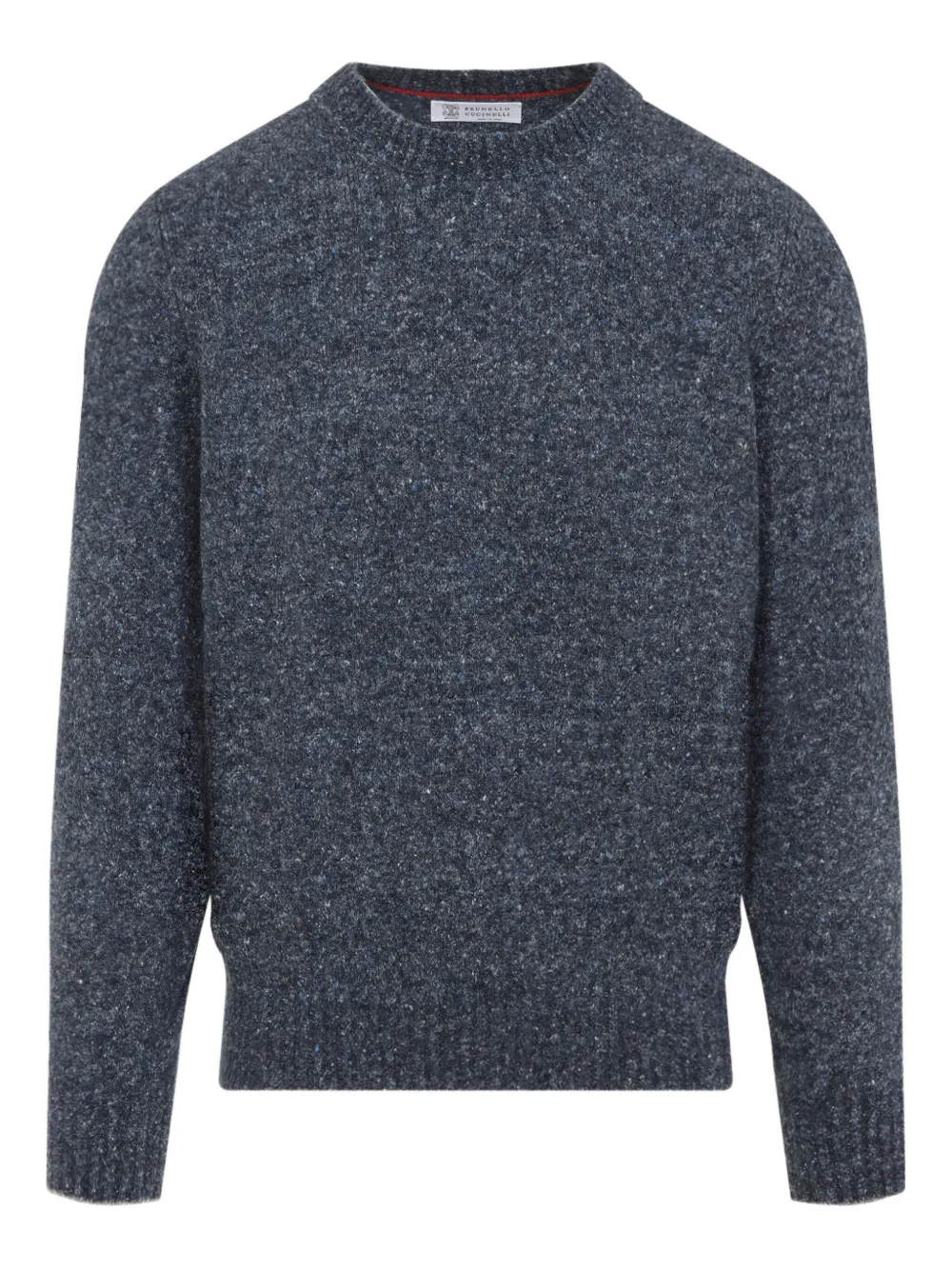 Brunello Cucinelli speckled crew-neck sweater Blauw