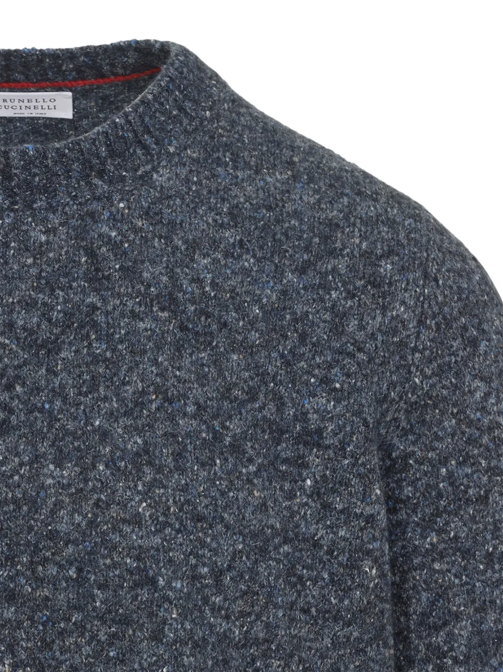 Brunello Cucinelli speckled crew-neck sweater Blauw
