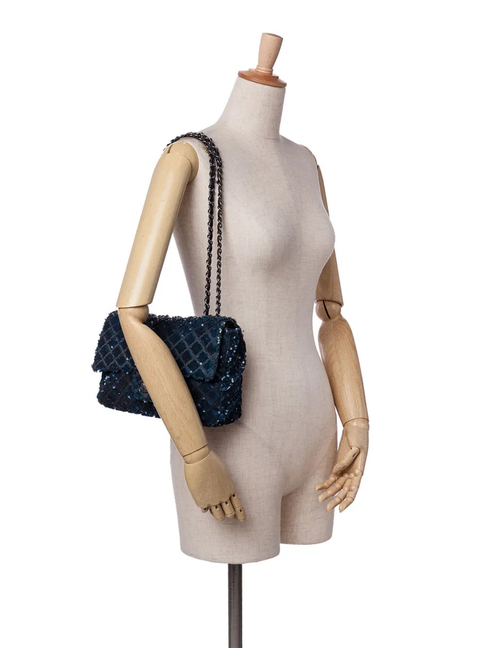 CHANEL Pre-Owned 2012 Medium Sequined Satin Single Flap shoulder bag | Pre-Owned | Image 2