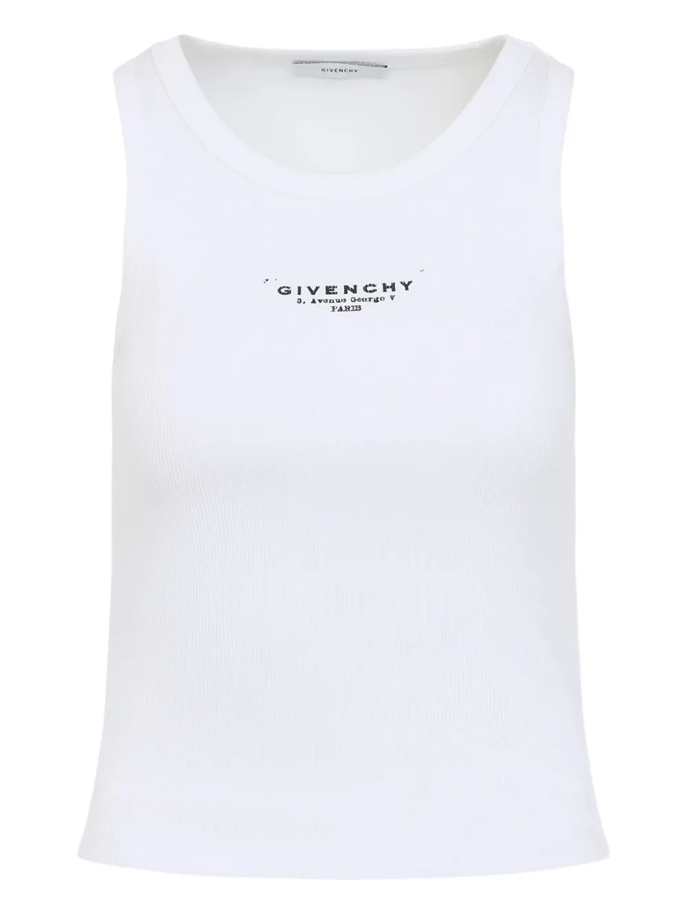 Givenchy ribbed logo top Wit