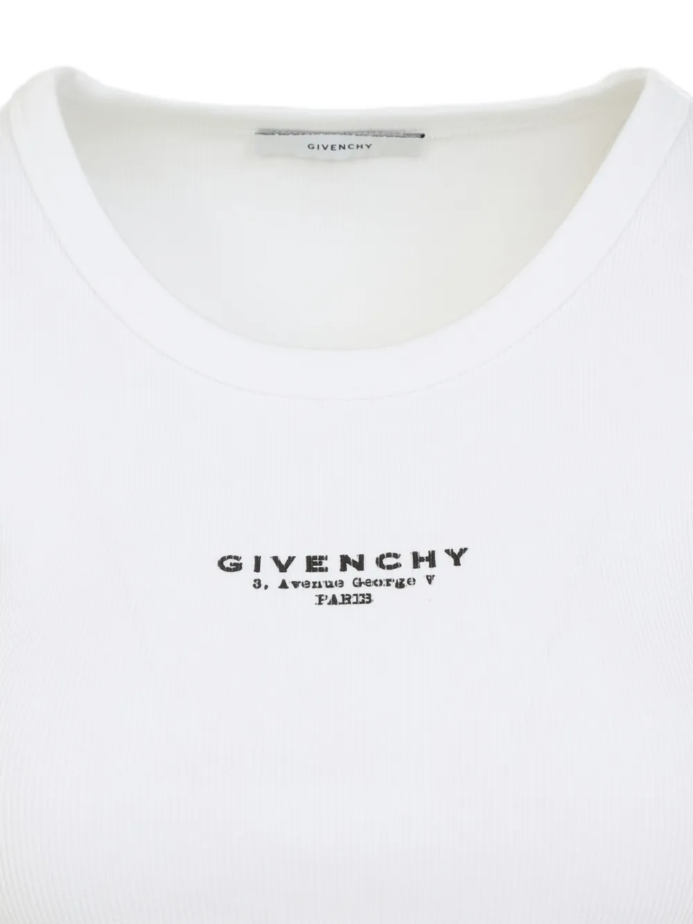 Givenchy ribbed logo top Wit