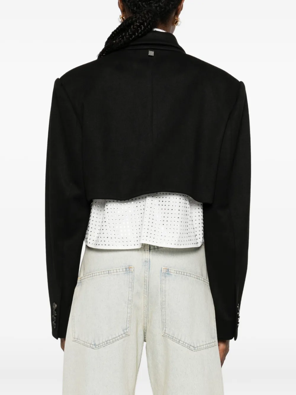 Giuseppe Di Morabito Buttoned Cropped Jacket In Black