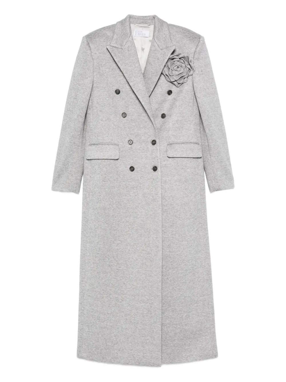 Giuseppe Di Morabito Rose-embellished Double-breasted Coat In Gray