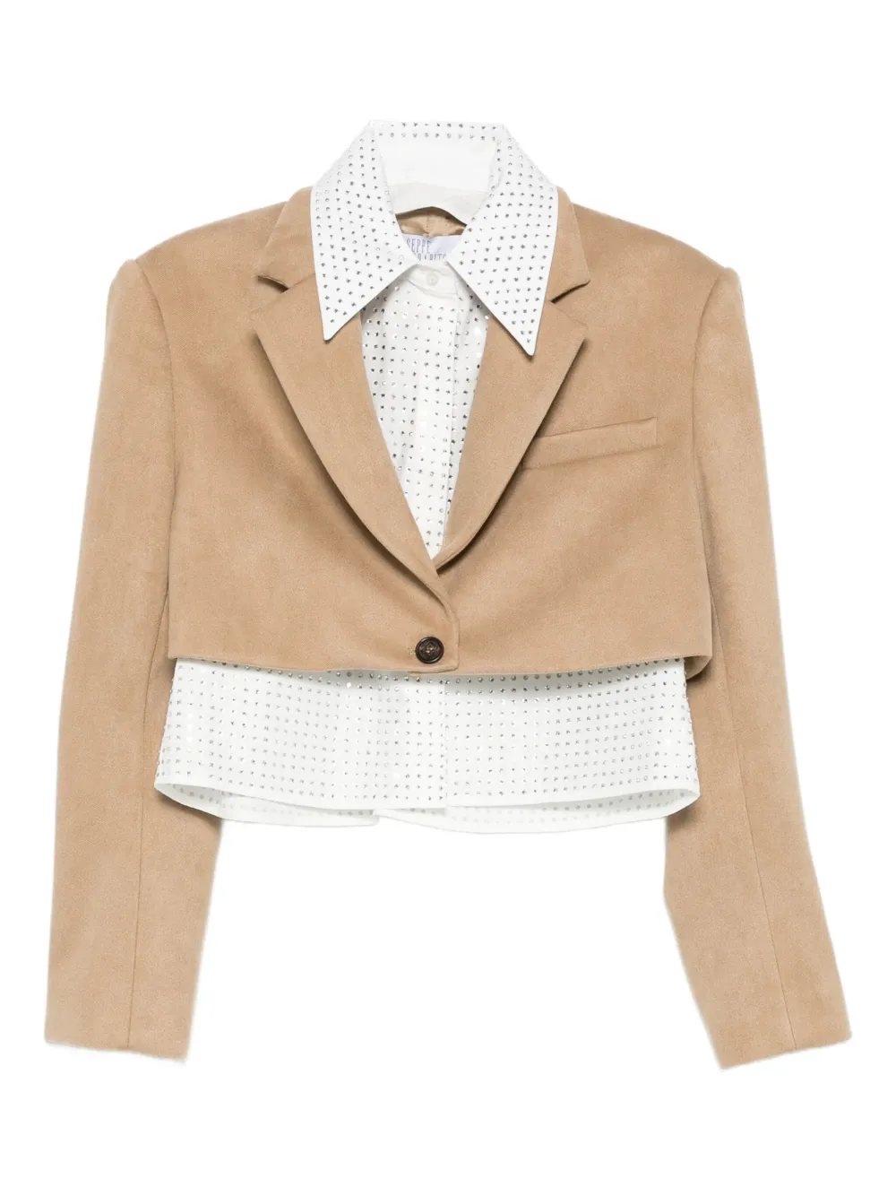 Giuseppe Di Morabito Buttoned Cropped Jacket In Neutral