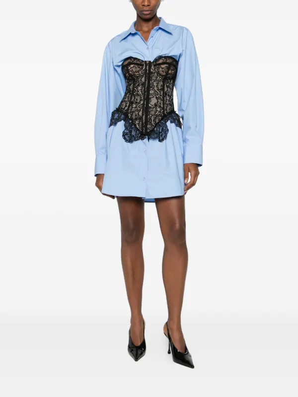 Giuseppe Di Morabito Woman Shirt Dress With Bustier Light Blue 38 Giuseppe Di Morabito Woman Shirt Dress With Bustier Light Blue 38