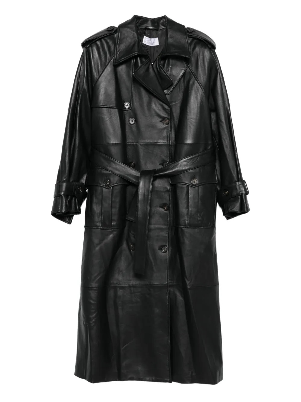 Giuseppe Di Morabito belted double-breasted coat | Black | Image 1