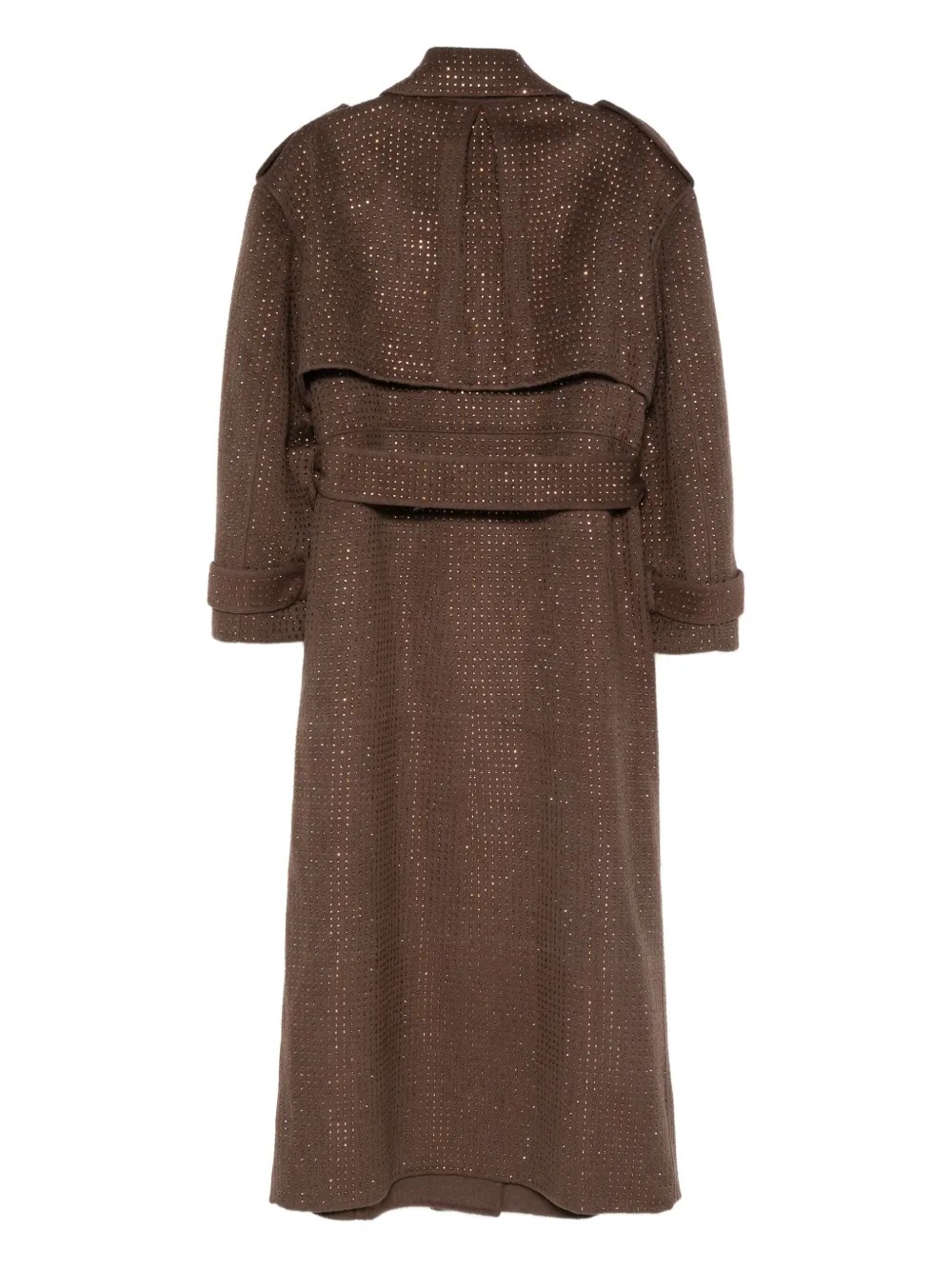 Giuseppe Di Morabito Trenchcoat met dubbele rij knopen en kristallen Bruin