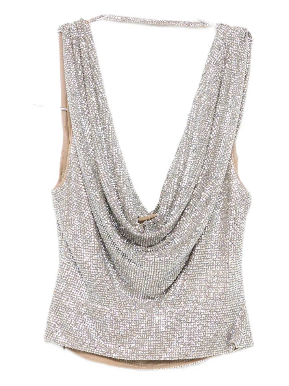 Giuseppe Di Morabito Cowl-neck Embellished Top In Metallic