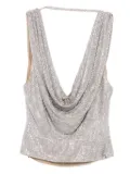 Giuseppe Di Morabito cowl-neck embellished top - Silver