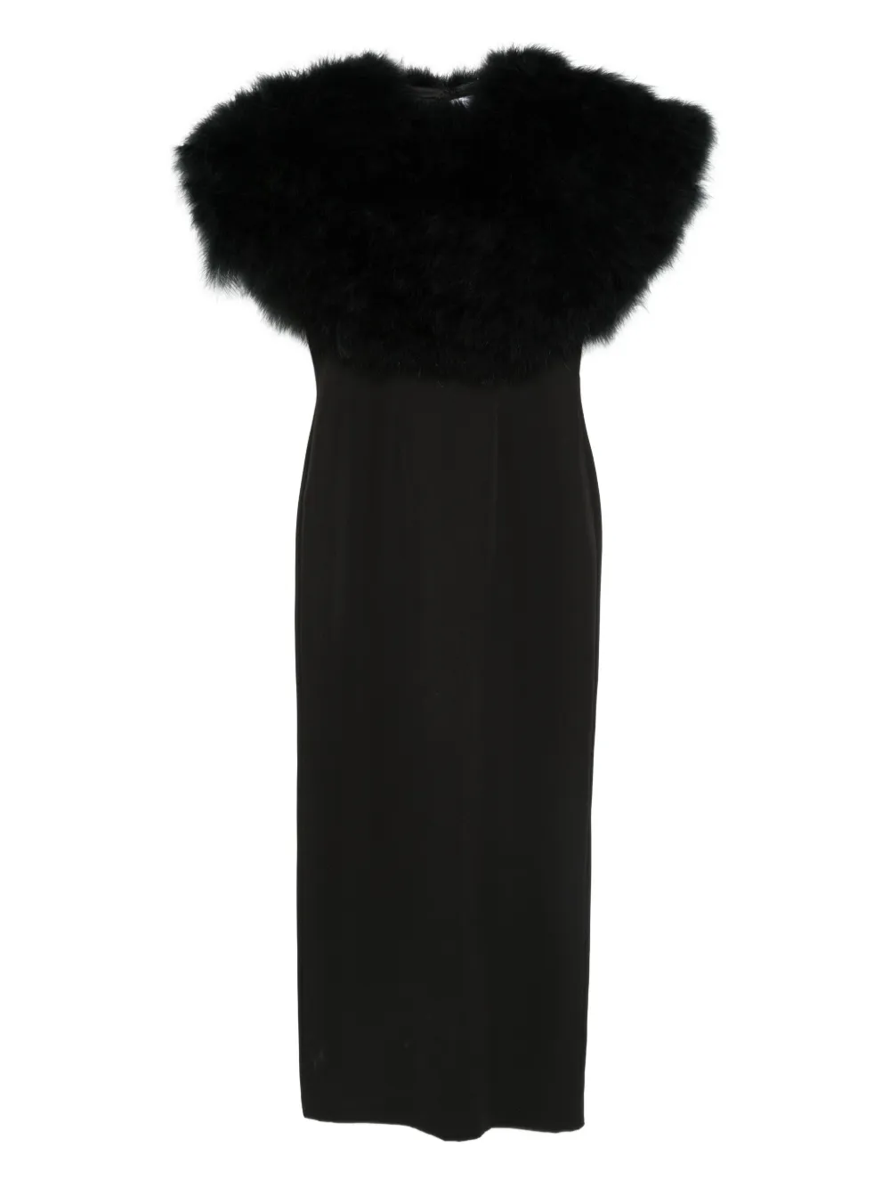 Giuseppe Di Morabito feather-trimmed midi dress | Black | Image 1
