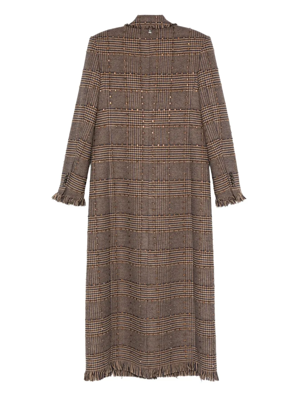 Giuseppe Di Morabito Check-print Double-breasted Coat In Brown