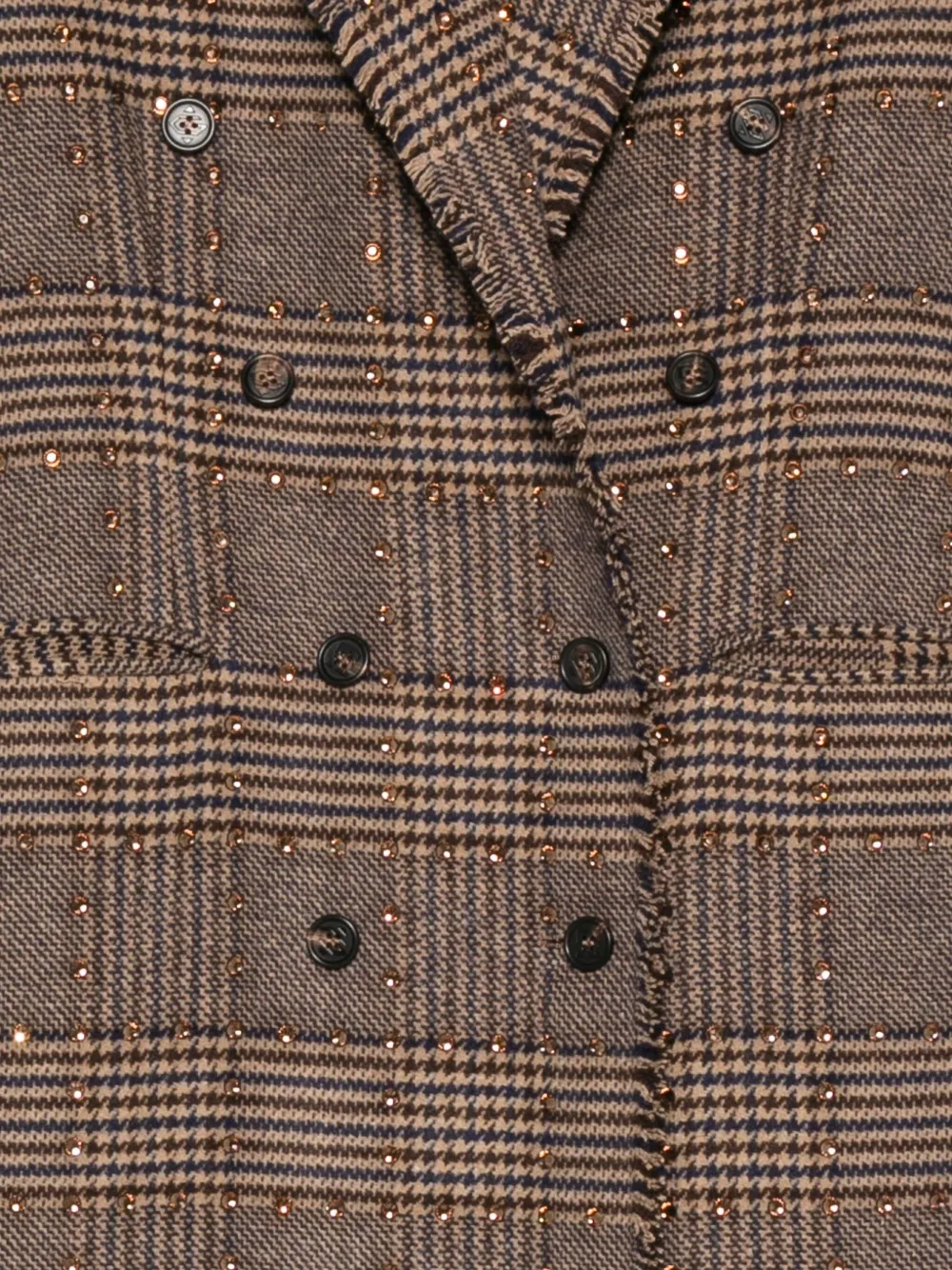 Giuseppe Di Morabito Check-print Double-breasted Coat In Brown
