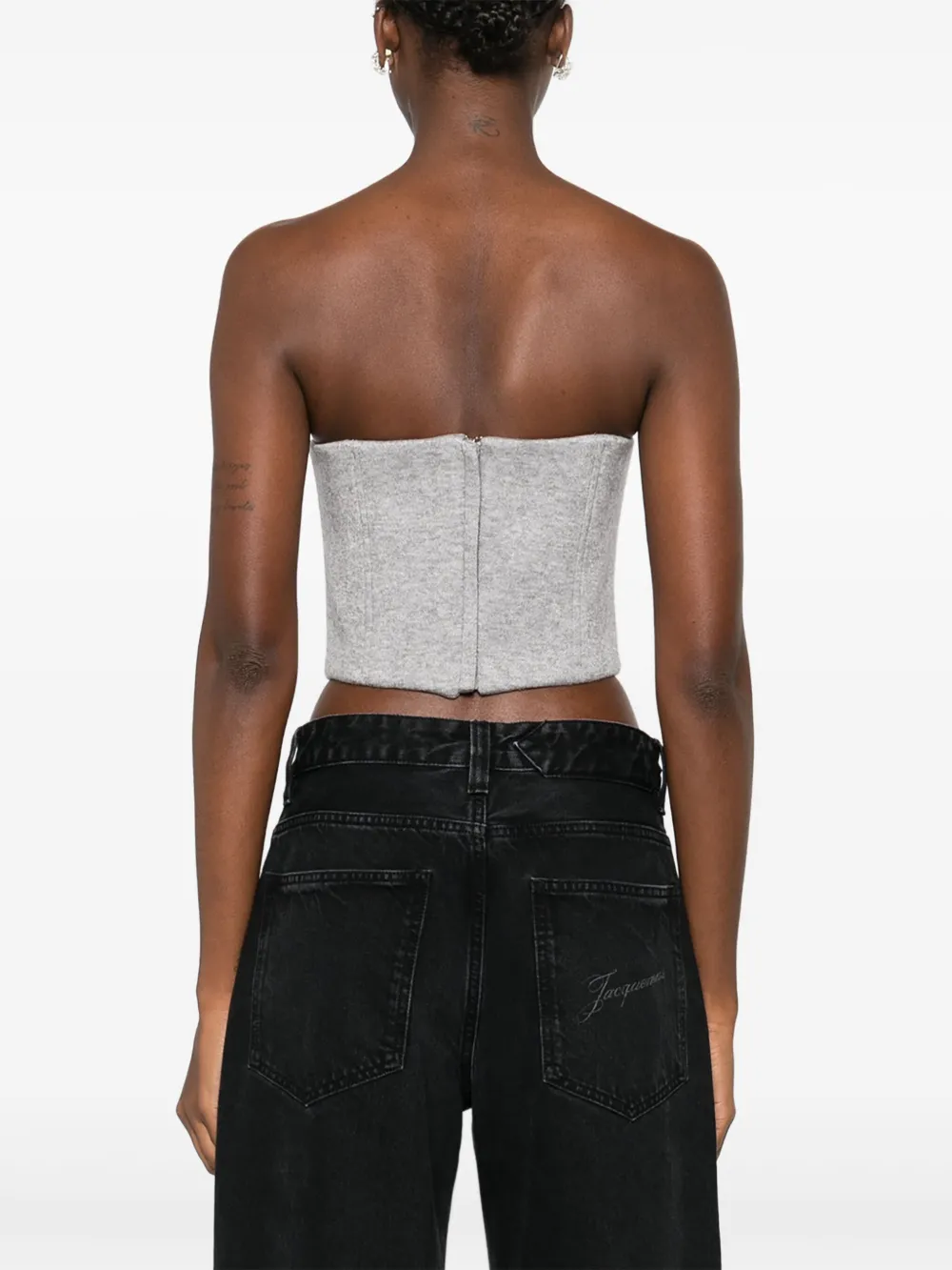 Giuseppe Di Morabito Korset top verfraaid met rozen Grijs