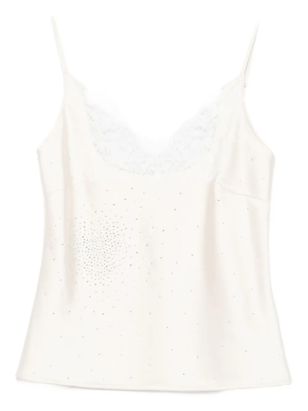 Giuseppe Di Morabito Lace-trimmed Embellished Top In Neutral