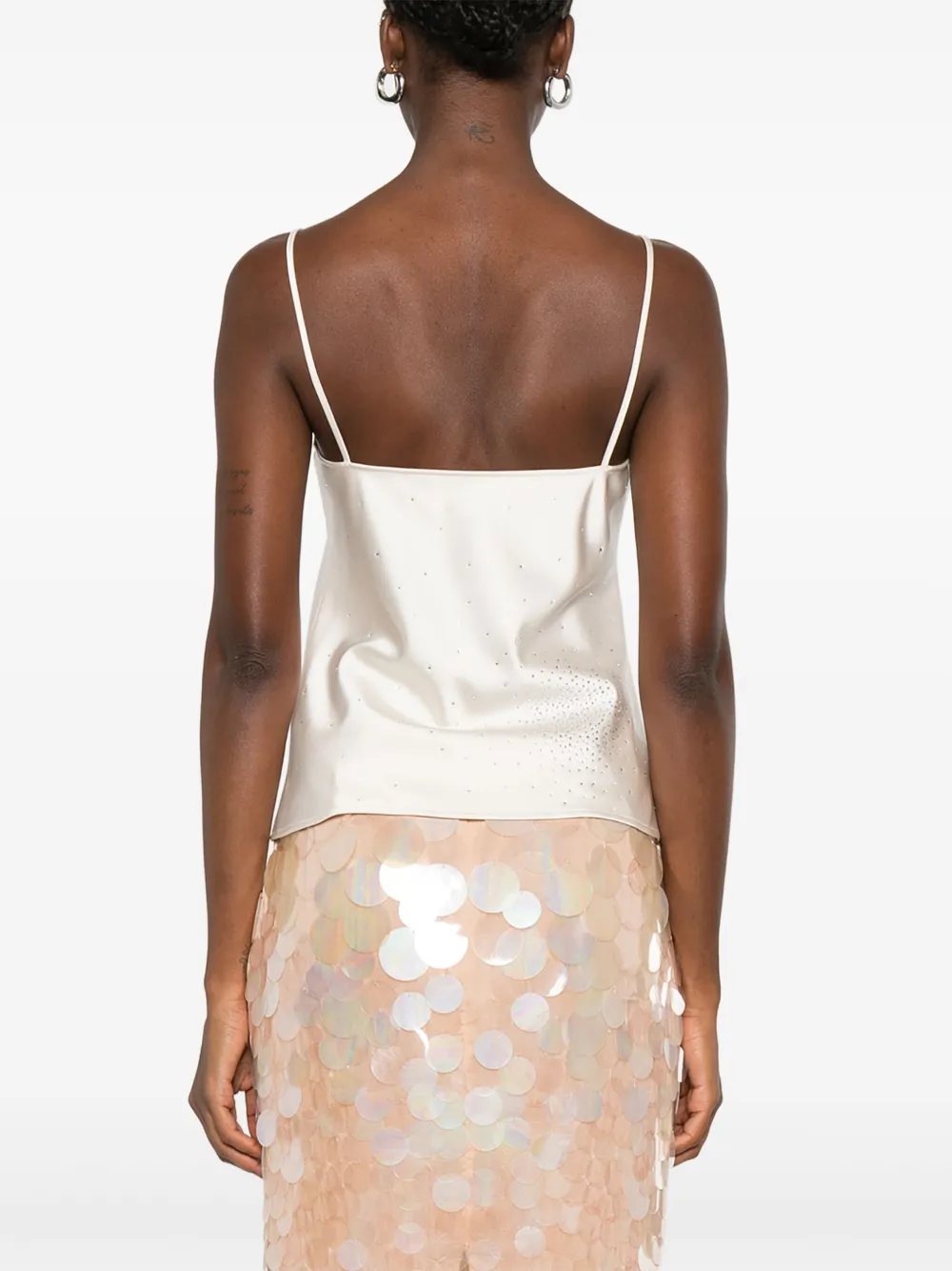 Giuseppe Di Morabito Lace-trimmed Embellished Top In Neutral