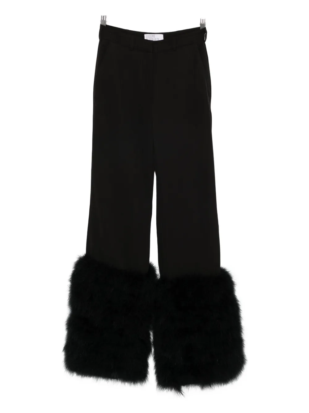 Giuseppe Di Morabito Pantaloni con finiture in piume - Nero