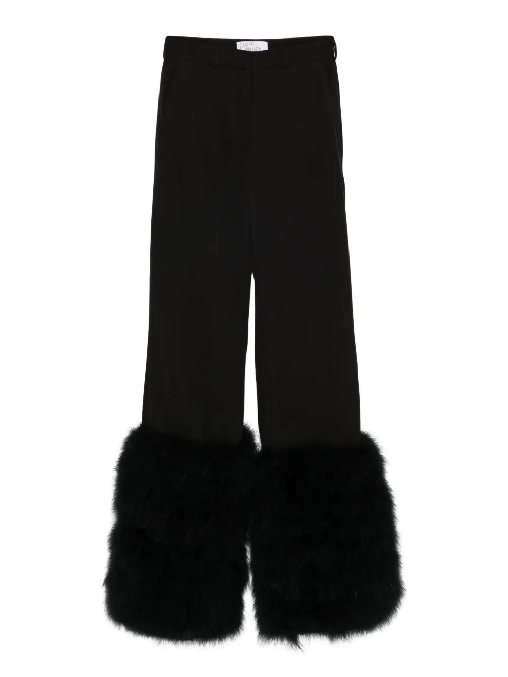 Giuseppe Di Morabito feather-trim trousers | Black | Image 1