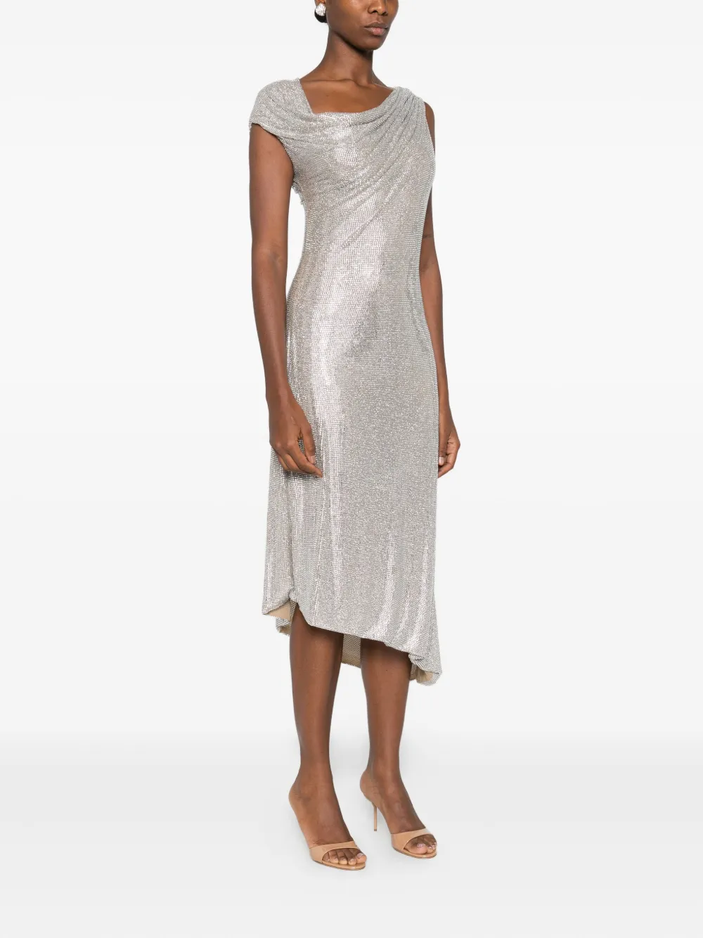Giuseppe Di Morabito Maliën mini-jurk met col Zilver