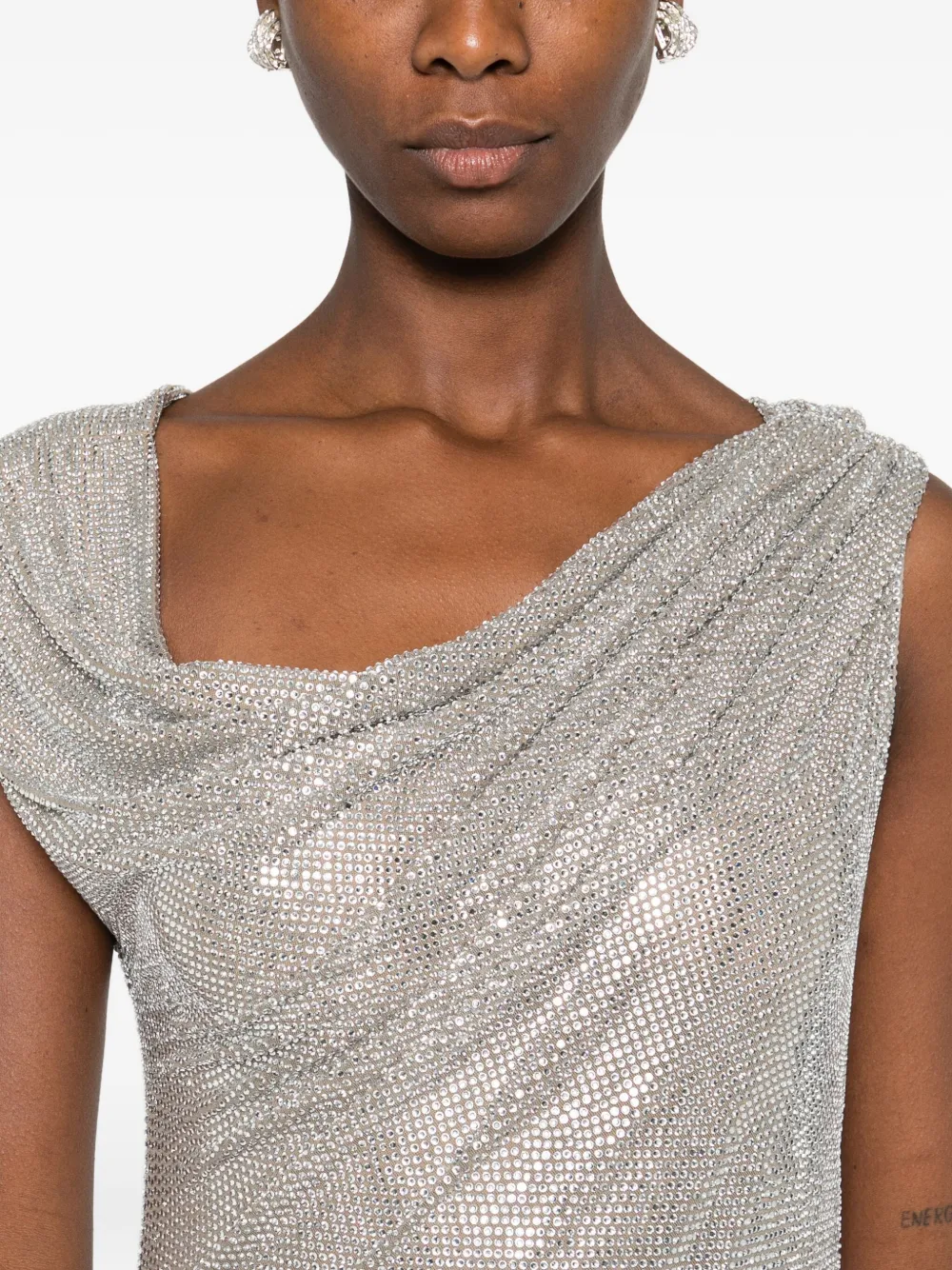 Giuseppe Di Morabito Maliën mini-jurk met col Zilver