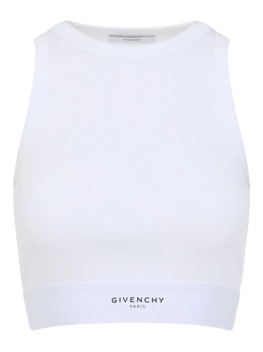 Givenchy ribbed logo-band top Wit