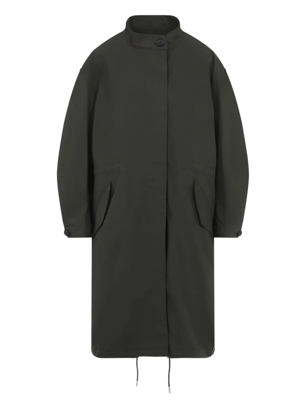Givenchy collared drawstring parka coat Groen