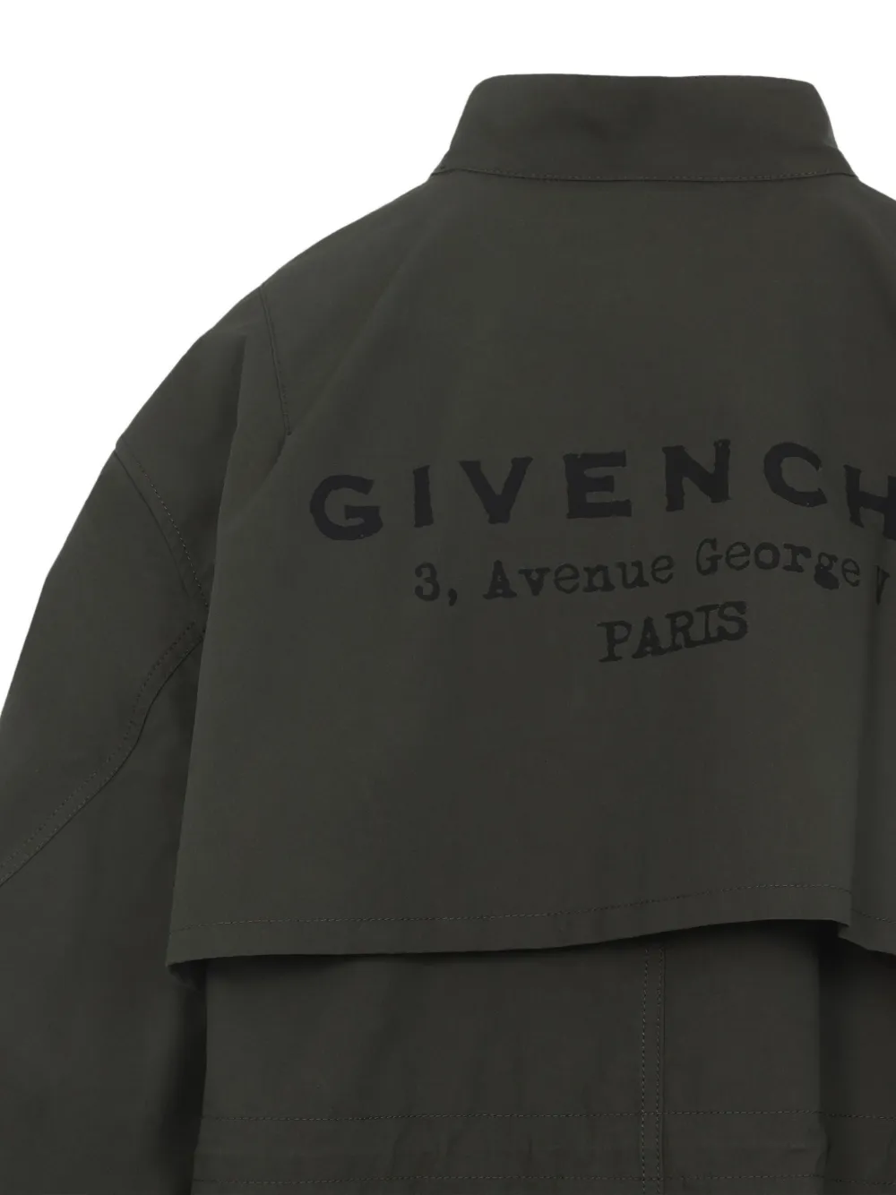 Givenchy collared drawstring parka coat Groen