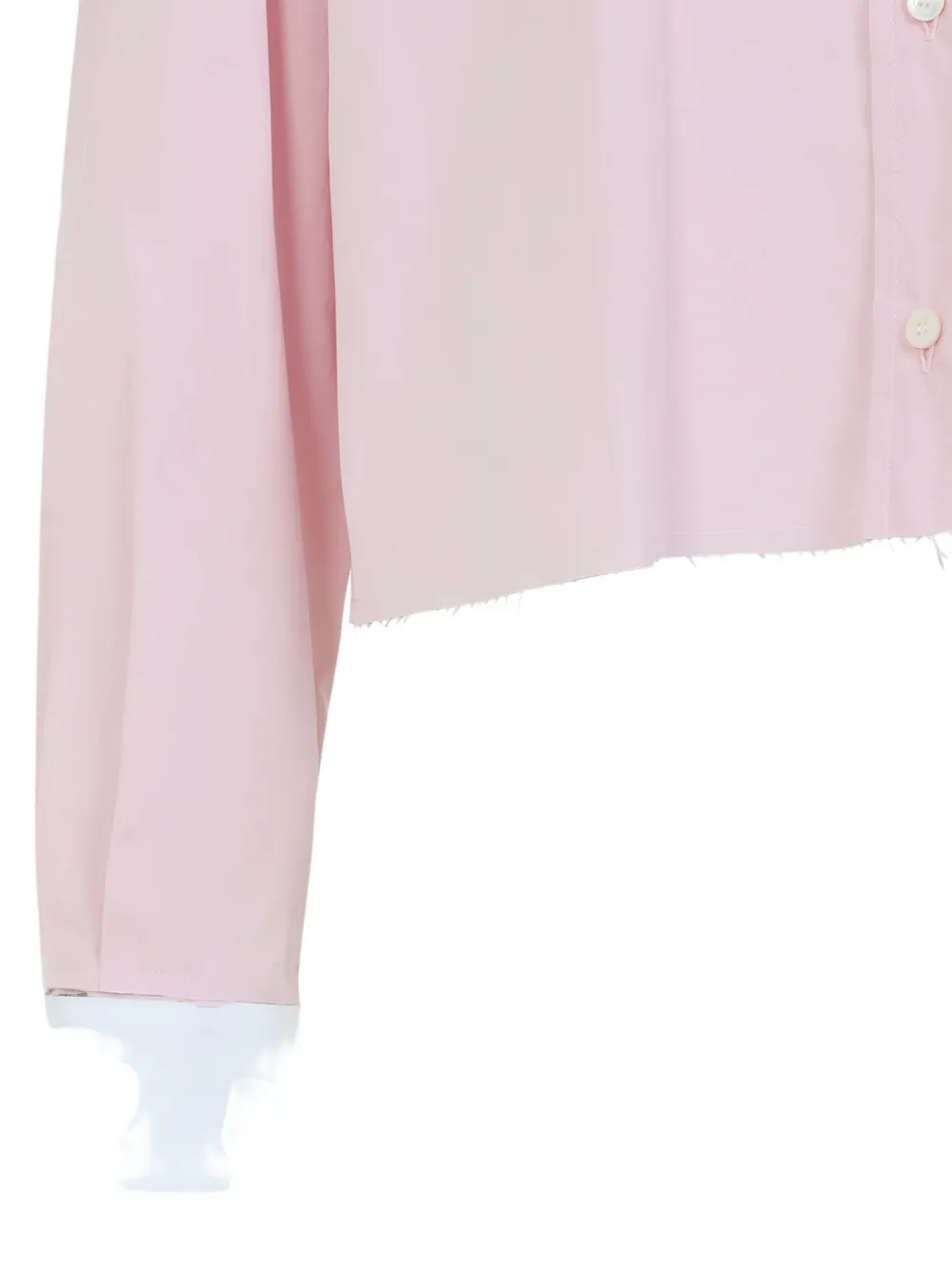 Miu Blouse met geborduurd logo en franje afwerking Roze