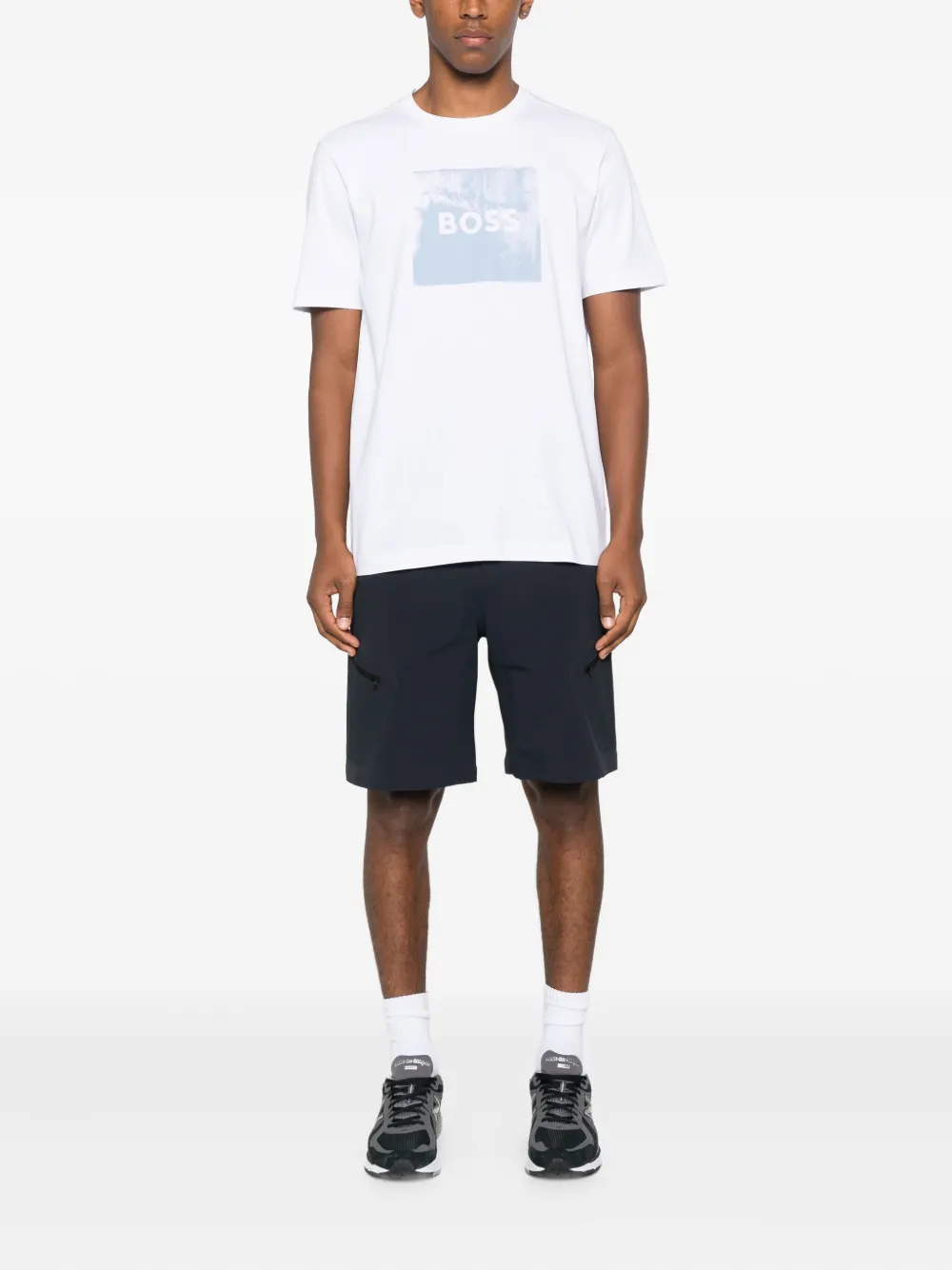 BOSS logo-print T-shirt Wit