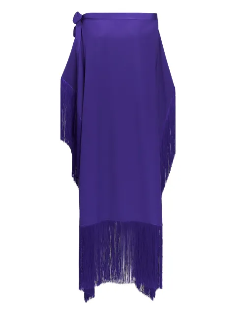 Taller Marmo vestido con hombros descubiertos y flecos