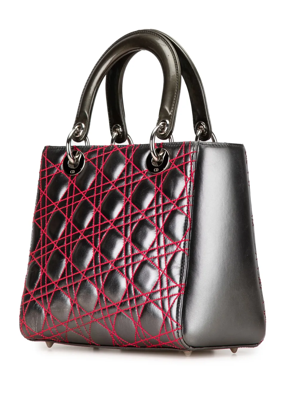 Christian Dior Pre-Owned 2011 Anselm Reyle Medium Metallic Lambskin Cannage Lady Dior satchel | Pre-Owned | Image 2
