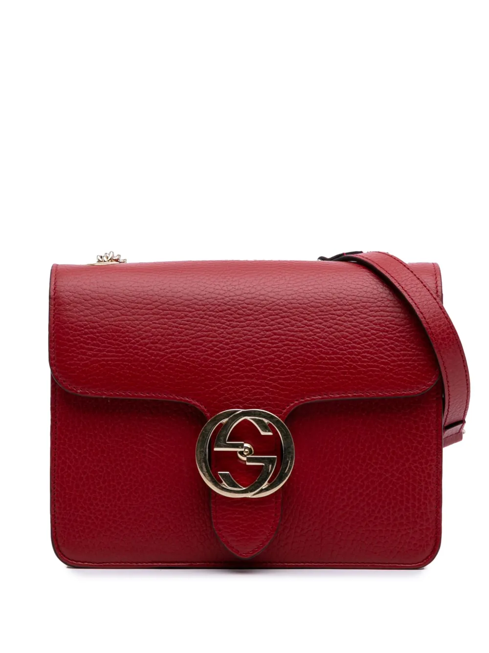 Gucci Pre-Owned 2016-2024 スモール ダラー カーフスキン インターロッキングG ショルダーバッグ - レッド Gucci Pre-Owned 2016-2024 スモール ダラー カーフスキン インターロッキングG ショルダーバッグ - レッド