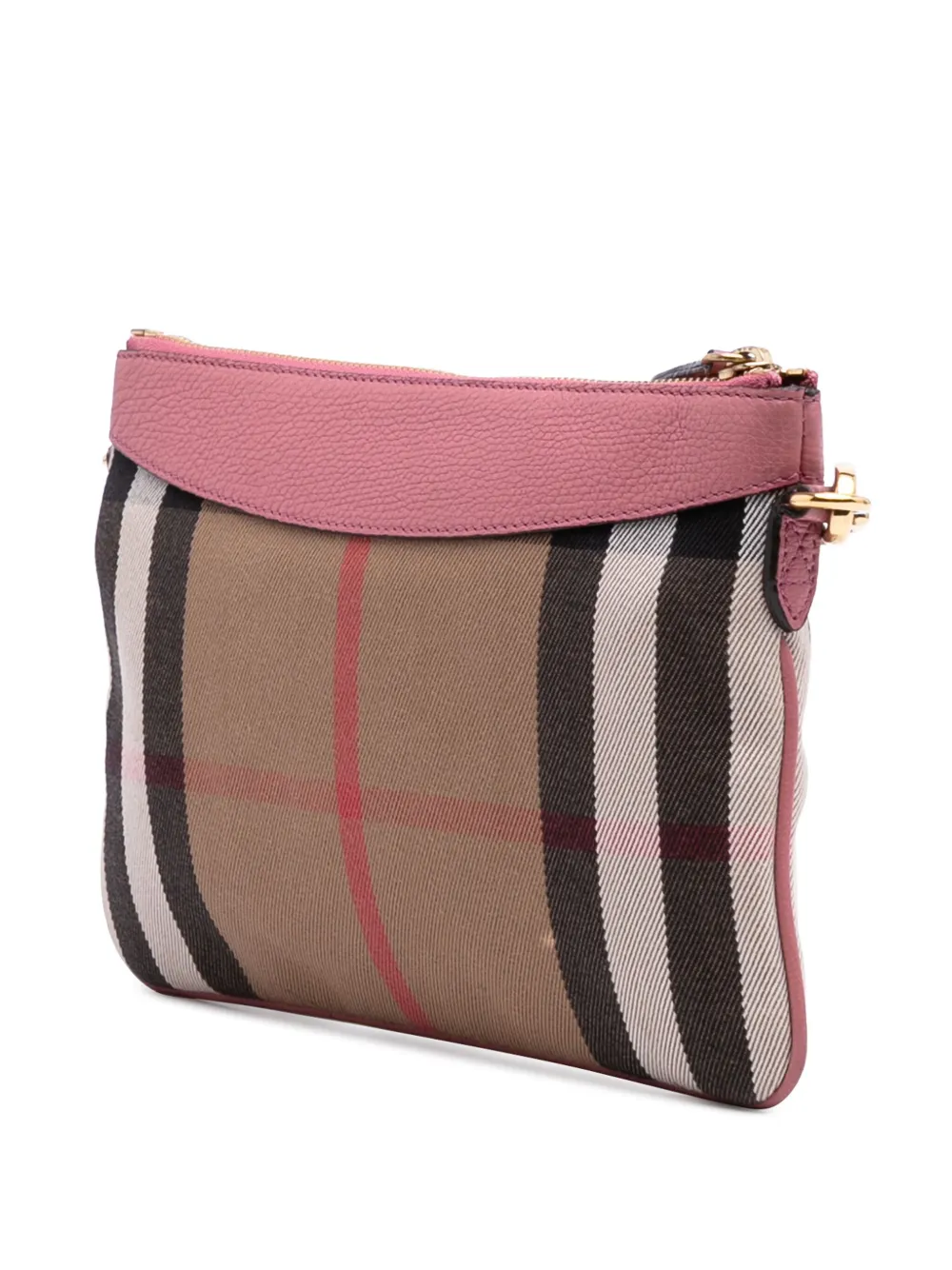 Pre-owned Burberry 2000-2017 House Check Canvas Derby Peyton Crossbody Bag