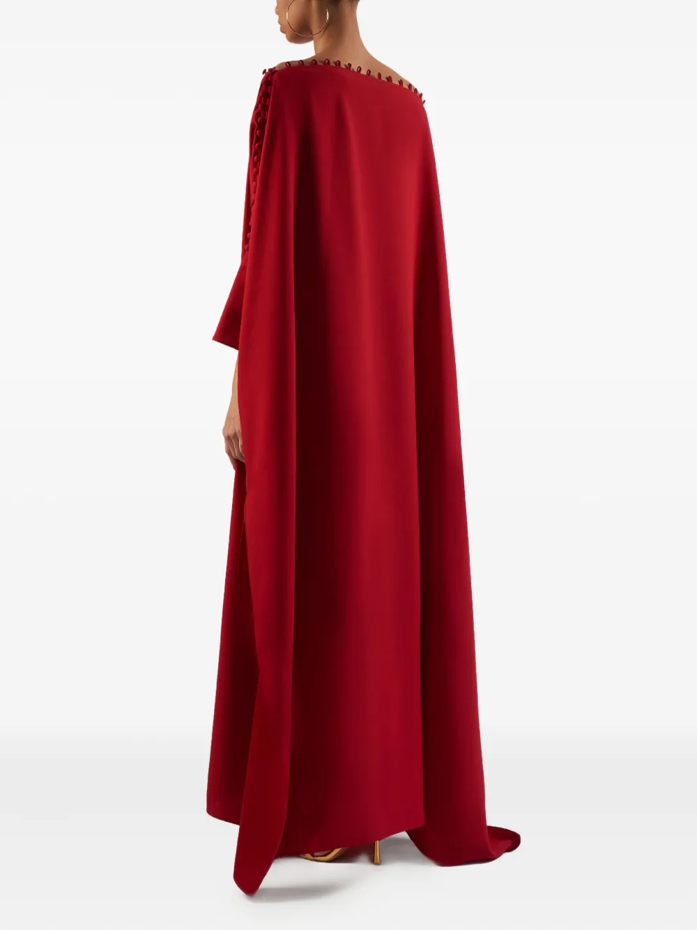 Taller Marmo pom-pom detail maxi dress Rood