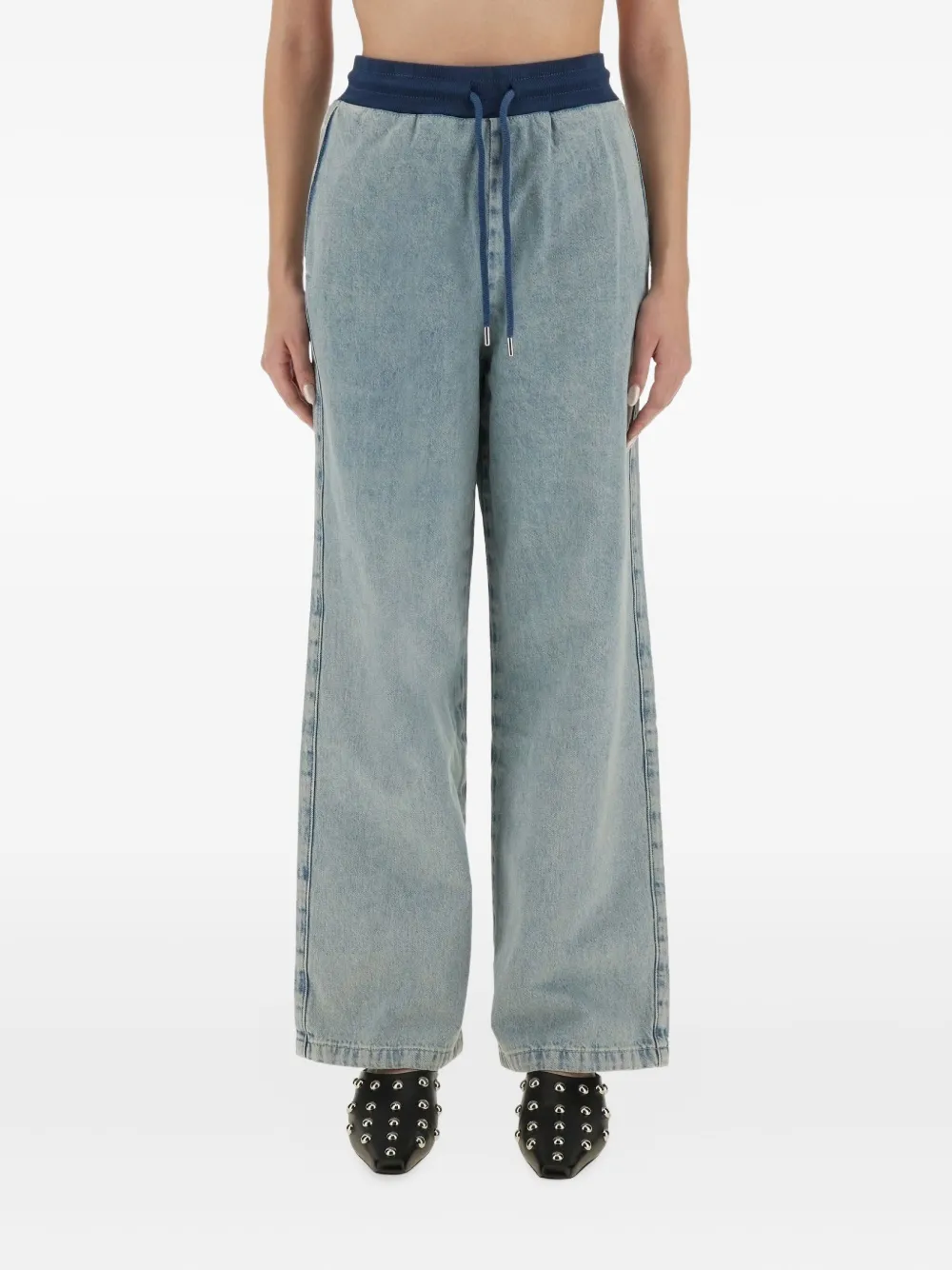 MOSCHINO JEANS drawstring waistband trousers - Blu