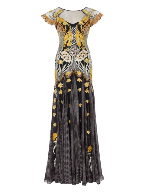 Temperley London فستان ماكسي مطرز بزهور