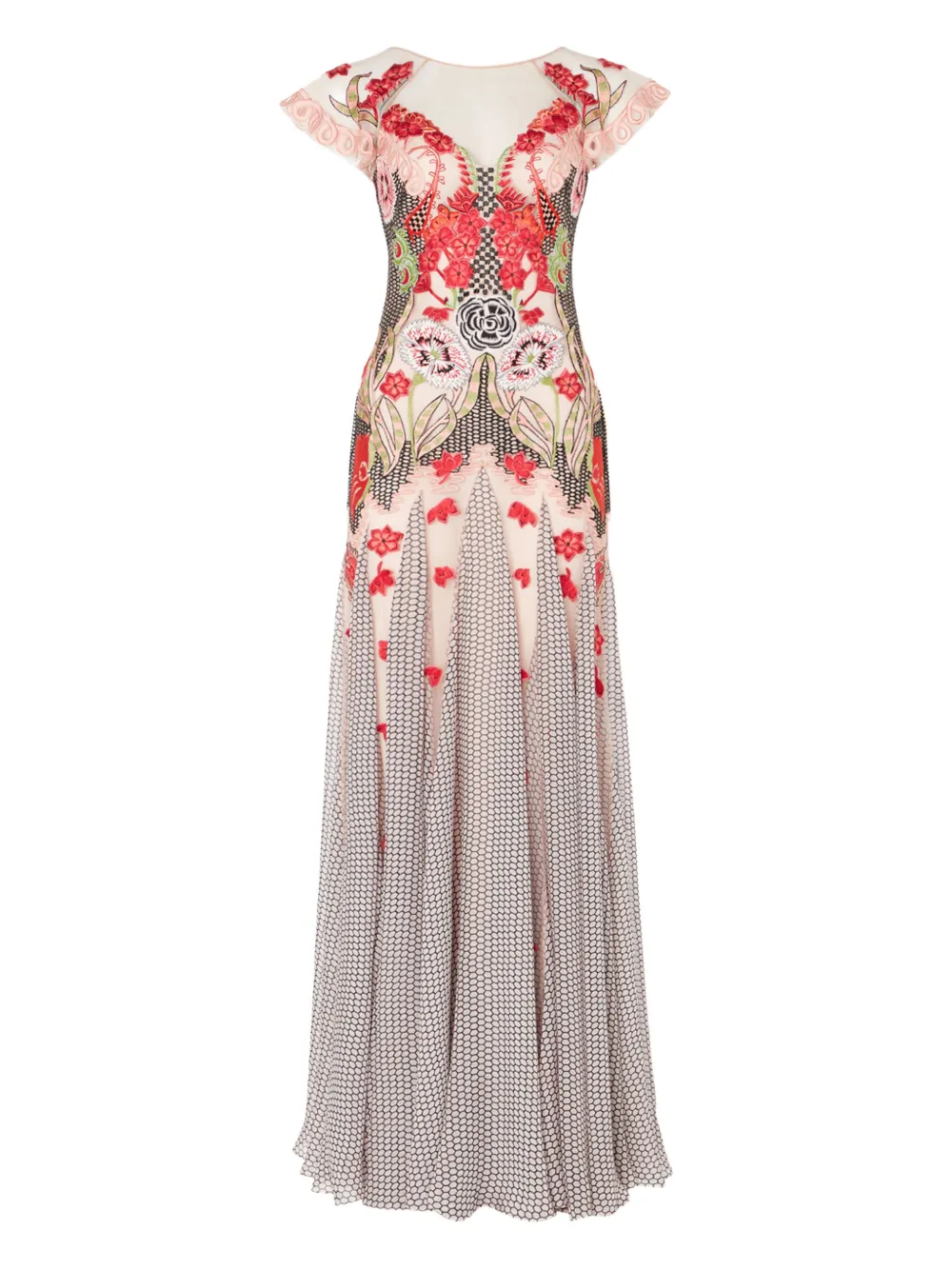 Remi embroidered ruffle-trimmed maxi dress