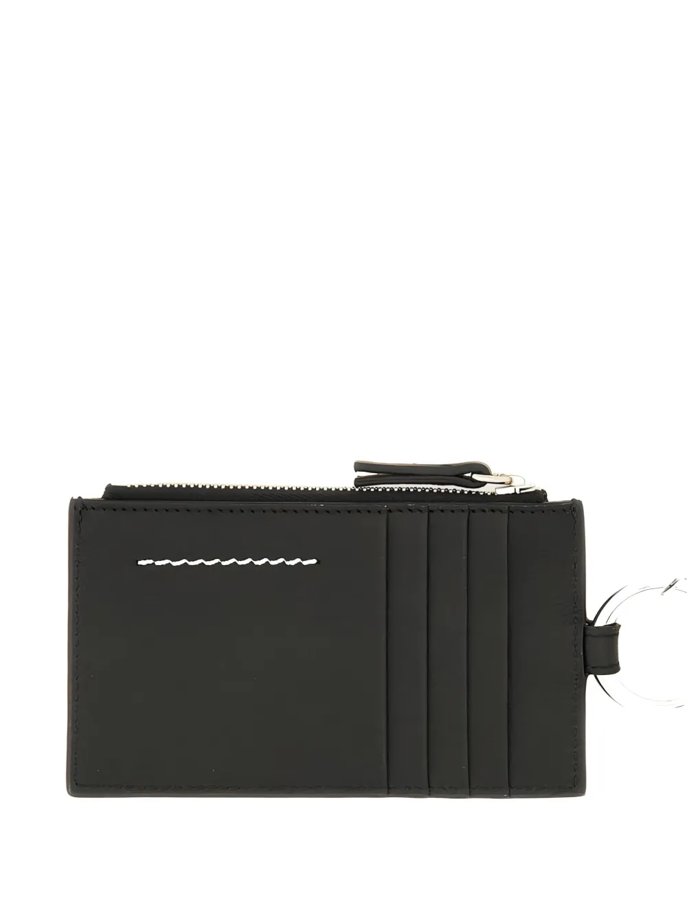 Mm6 Maison Margiela Zip Keyring Wallet In Black