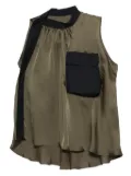 sacai pocket ruffled top - Green